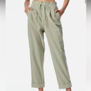 Alice + Olivia pants light green Liliana Paperbag S